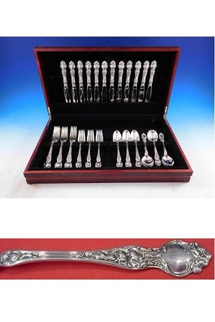 Violet by Wallace Sterling Silver Flatware Service for 12 Set 60 pcs no monogram